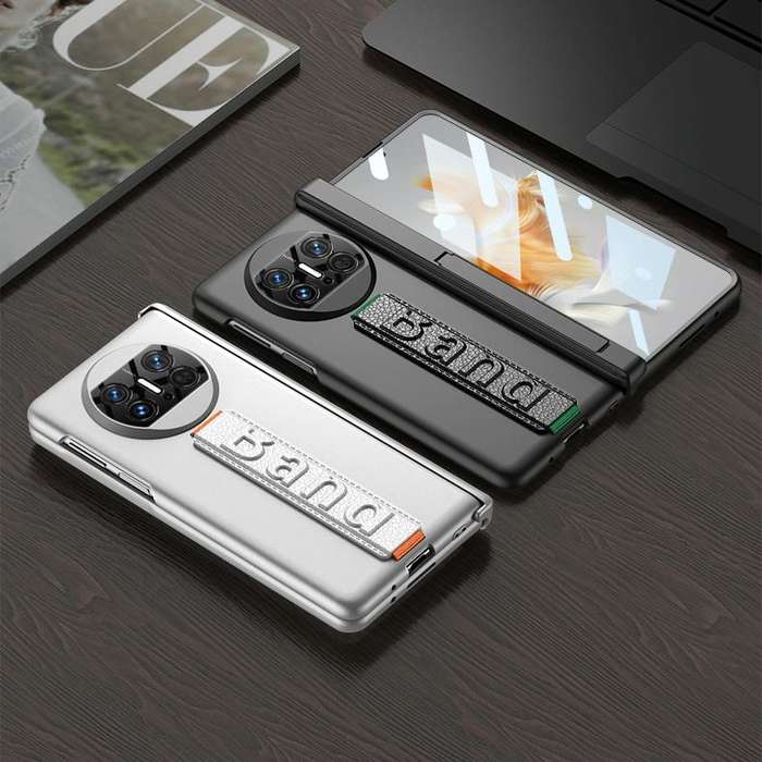 For Huawei Mate X3 GKK Magnetic Fold Hinge Phone Case with Wrist Strap(Dark Green)