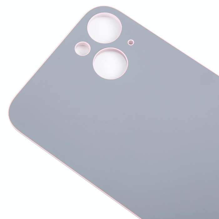 For iPhone 15 Plus Easy Replacement Big Camera Hole Glass Back Battery Cover(Pink)
