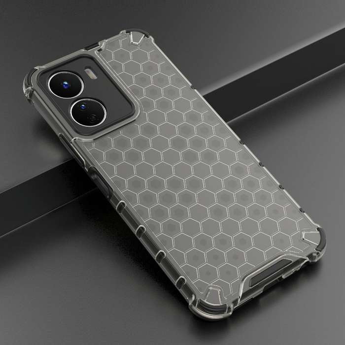 For vivo Y16 4G Global Honeycomb Phone Case(Black)