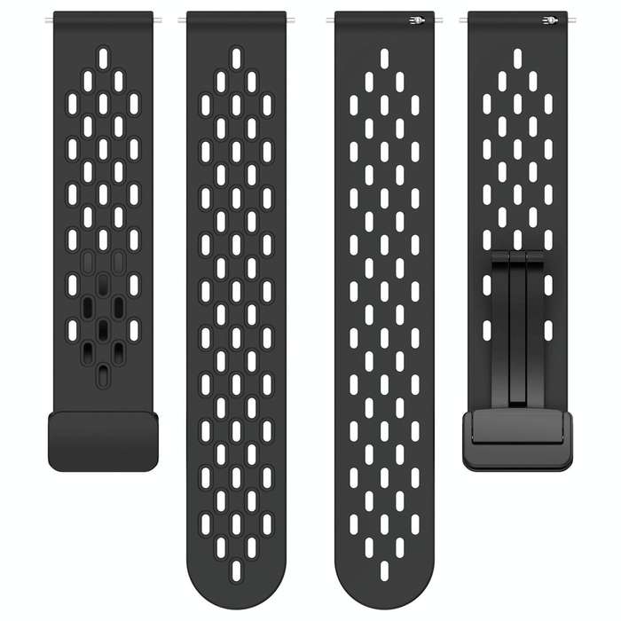 For Garmin Forerunner 245 Music 20mm Folding Magnetic Clasp Silicone Watch Band(White)