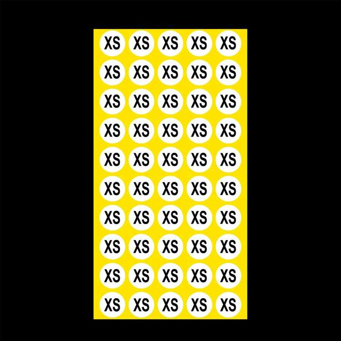 1000 PCS Round Shape Size Sticker Clothes Size Label, Size: XS