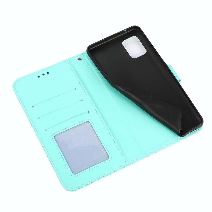 For Samsung Galaxy A51 Skin Feel Embossed Sunflower Horizontal Flip Leather Case with Holder & Ca...