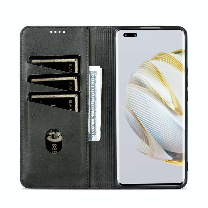 For Huawei nova 10 Pro AZNS Magnetic Calf Texture Flip Leather Phone Case(Black)