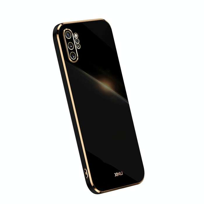 For Samsung Galaxy Note10+ XINLI Straight Edge 6D Electroplate TPU Phone Case(Black)