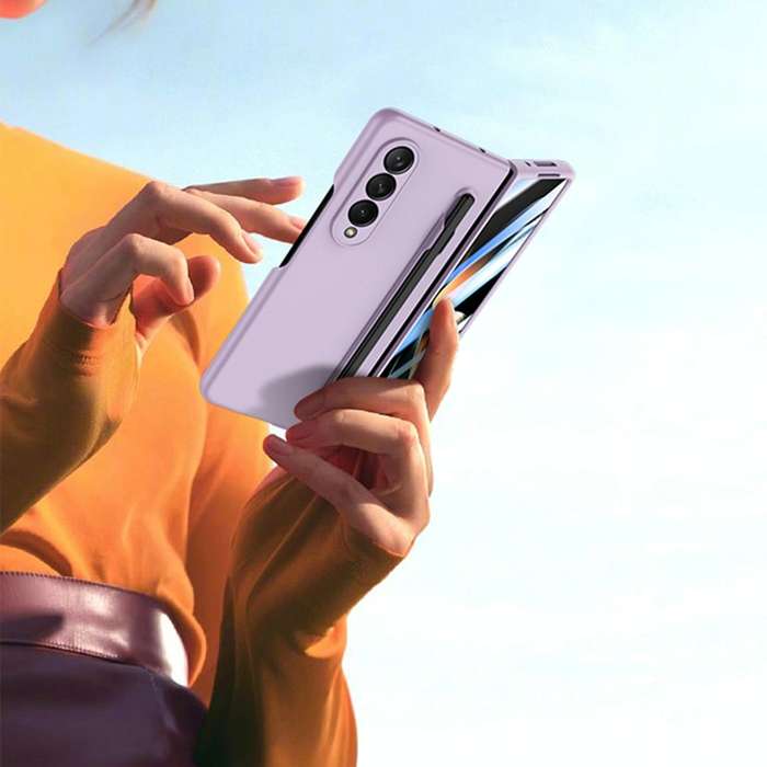 Integrated Skin Feel PC Phone Case with Pen / Pen Box(Black) For Samsung Galaxy Z Fold4
