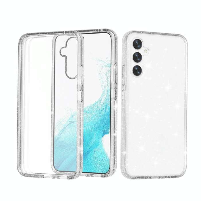 For Samsung Galaxy A34 5G Shockproof Terminator Glitter Powder Phone Case(White)