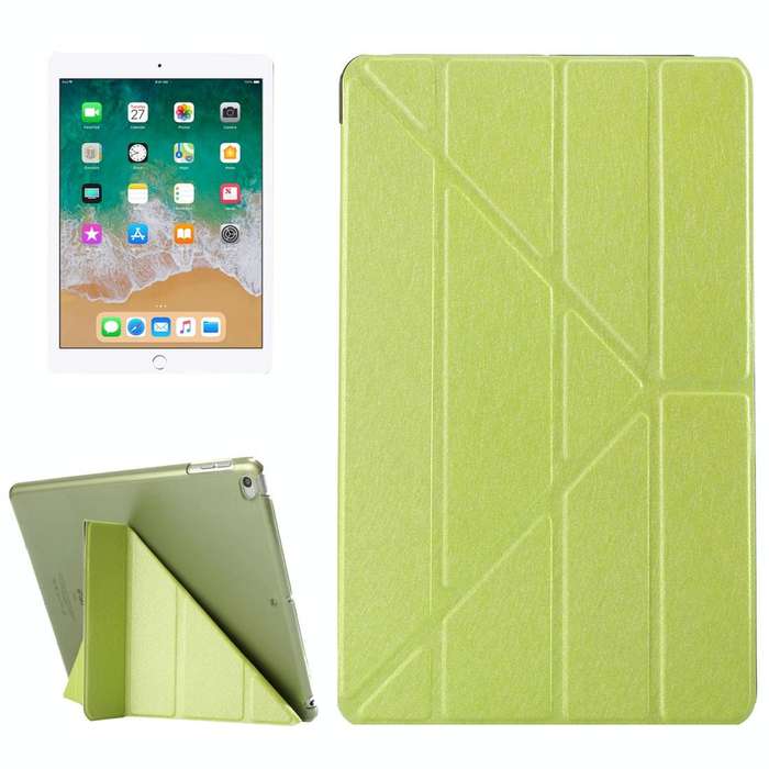 For iPad 9.7 (2018) & iPad 9.7 (2017) & iPad Air Silk Texture Horizontal Deformation Flip Leather...