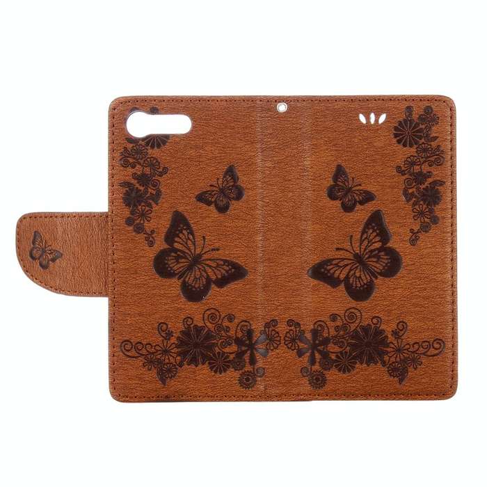 For Sony Xperia X Compact Butterflies Embossing Horizontal Flip Leather Case with Holder & Card S...