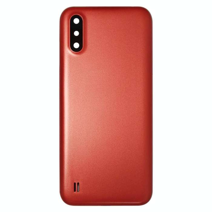For Samsung Galaxy A01 SM-015F Battery Back Cover With Camera Lens (Red)