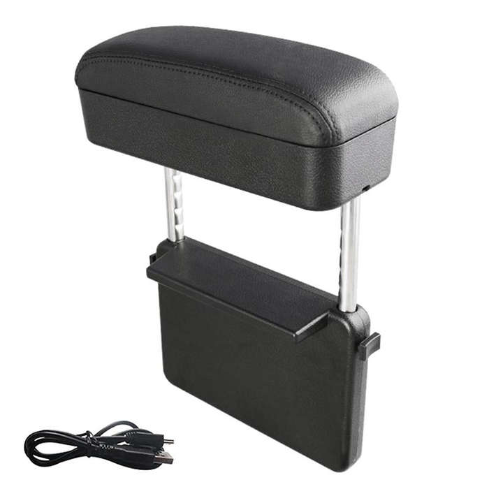 Universal Car Wireless Qi Standard Charger PU Leather Wrapped Armrest Box Cushion Car Armrest Box...
