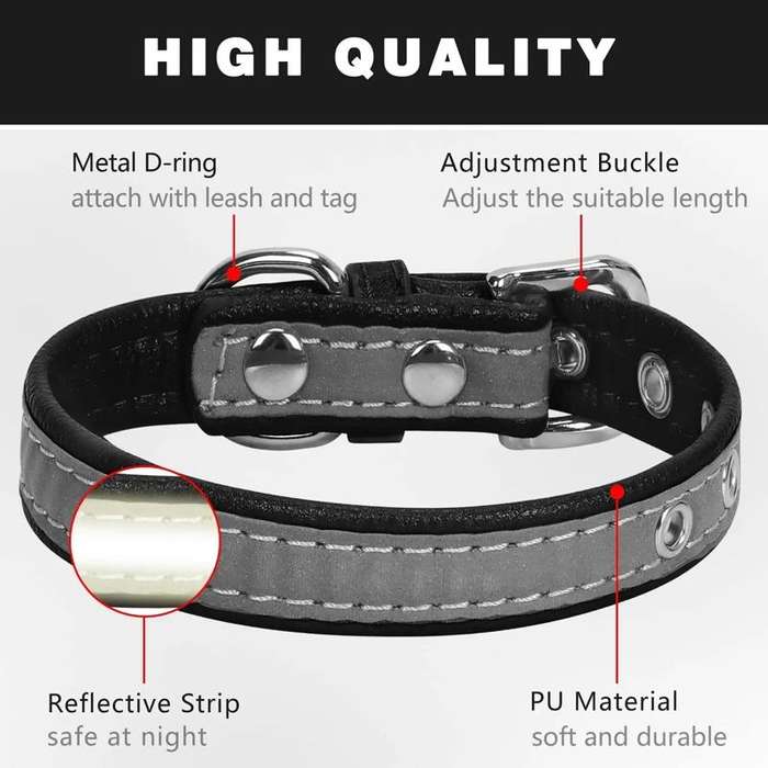 CL181K Pet Soft Reflecting Collar, Size: XL(No Iron Sheet Black)