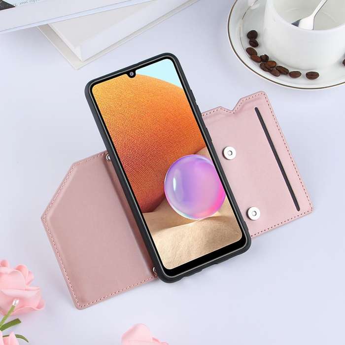 For Samsung Galaxy A32 4G (EU Version) Skin Feel PU + TPU + PC Back Cover Shockproof Case with Ca...