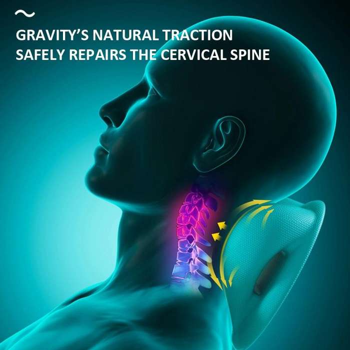 Neck And Shoulder Stretcher Relaxer Cervical Spine Chiropractic Traction Pillow(Pink)