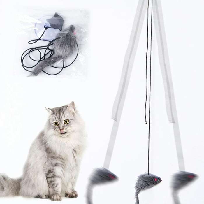 Hanging Door Retractable Cat Teaser Stick Pet Toy(Hanging Mouse)