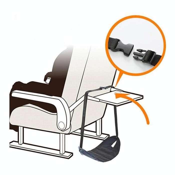 Travel Foot Rest Hammock Office Leisure Pedal, Color: Black Split