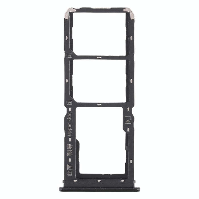 For Vivo Y97 2 x SIM Card Tray + Micro SD Card Tray (Black)
