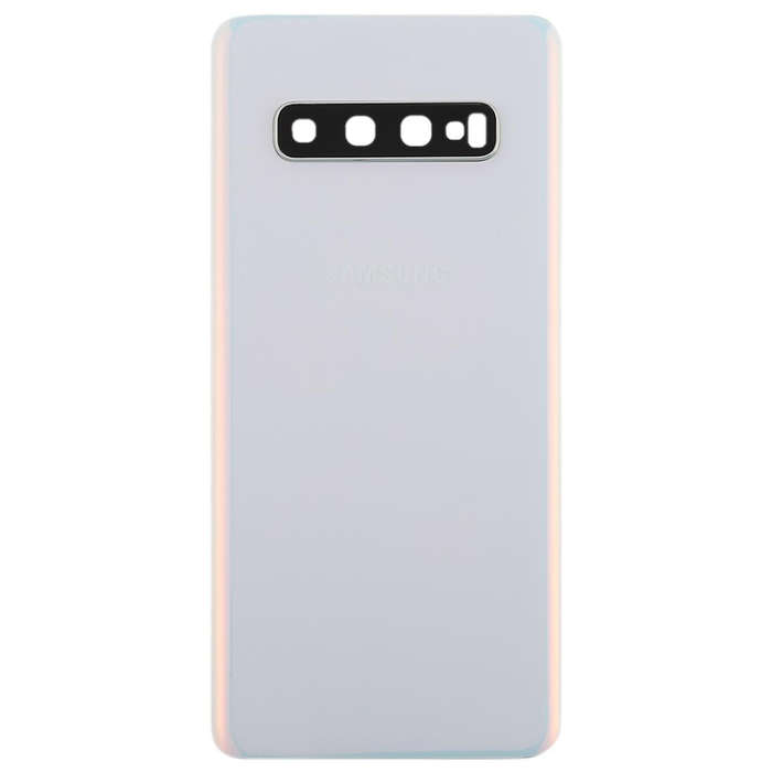 For Galaxy S10 Battery Back Cover with Camera Lens (White)