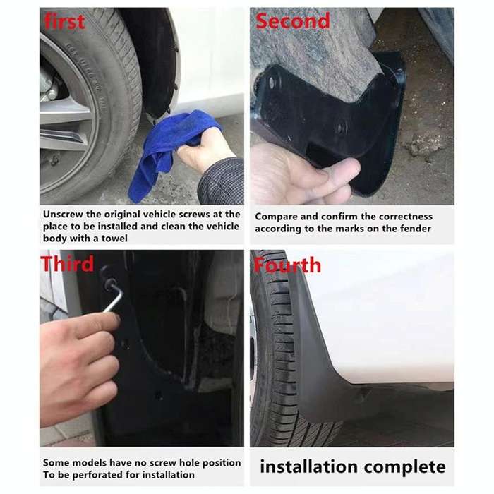 For Volkswagen Caddy 2005 4pcs/Set Car Auto Soft Plastic Splash Flaps Fender Guard
