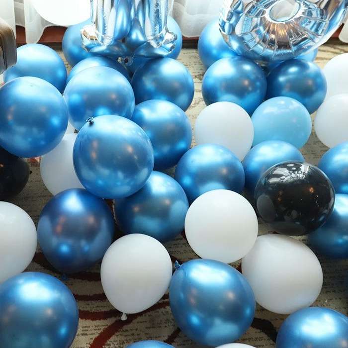 Round Balloons Romantic Proposal Layout Theme Party Balloon Decoration Set, Style:Blue B