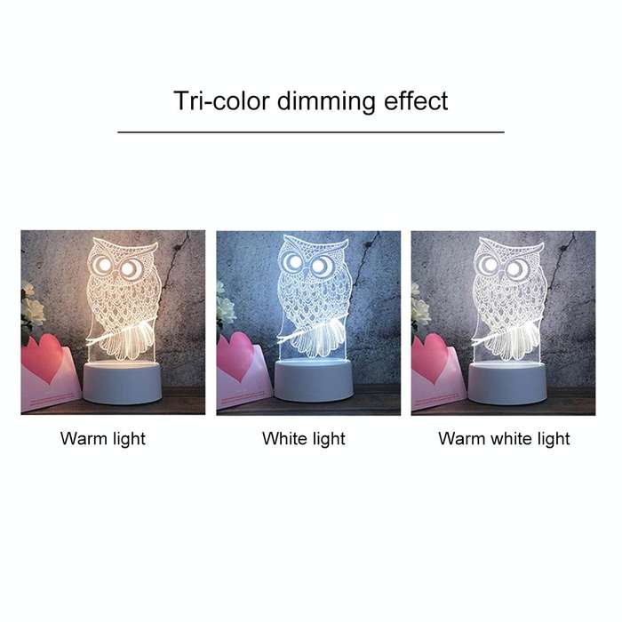 White Base Creative 3D Tricolor LED Decorative Night Light, Plug Version, Shape:Globe(White-Warm-...