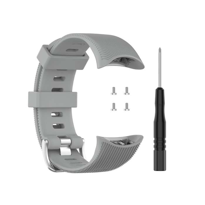 For Garmin Forerunner 45 / Forerunner 45S Universal Twill Solid Color Silicone Watch Band(Grey)