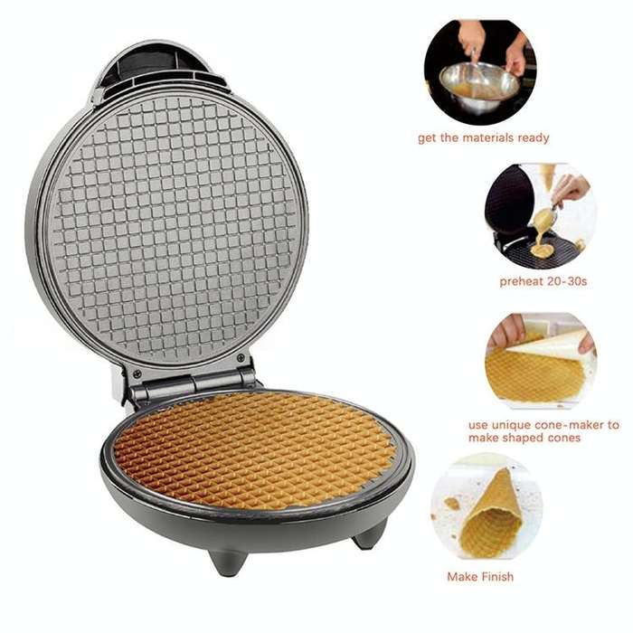 Electric Egg Roll Maker DIY Ice Cream Cone Machine Crispy Omelet Machine Pancake Machine, UK Plug