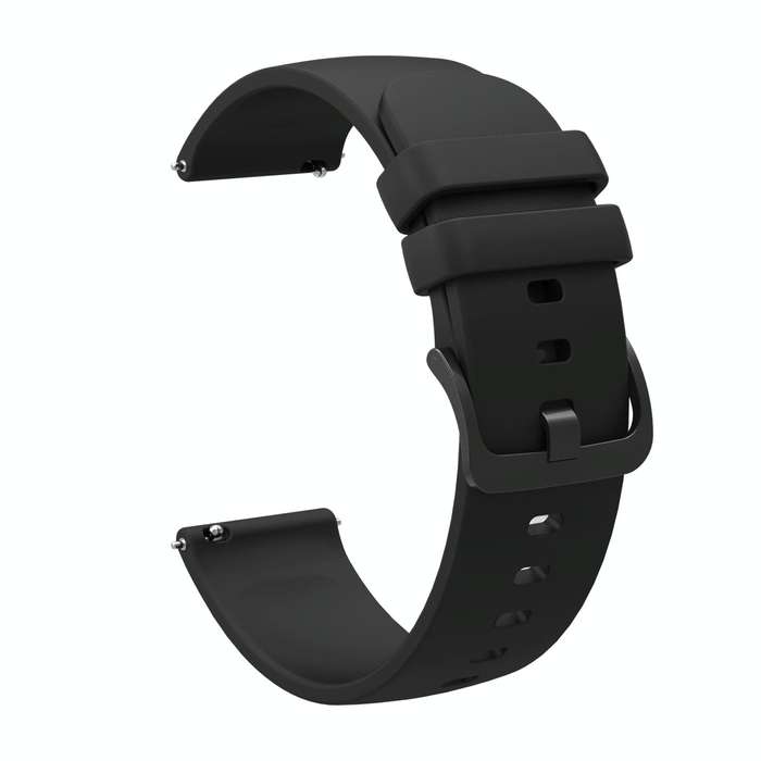 For Garmin Vivomove 3 20mm Solid Color Soft Silicone Watch Band(Black)