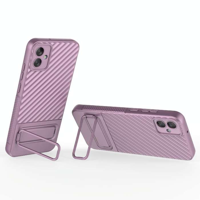 For Samsung Galaxy A04e 4G Wavy Texture TPU Phone Case with Lens Film(Purple)