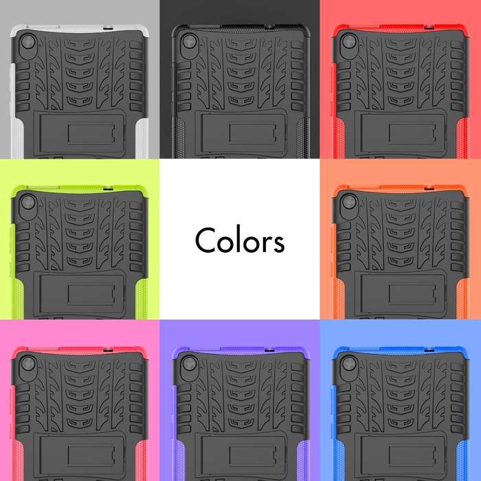 For Lenovo Tab M8 3rd Gen 8506 / M8 HD 8505 Tire Texture Shockproof TPU+PC Tablet Case with Holde...