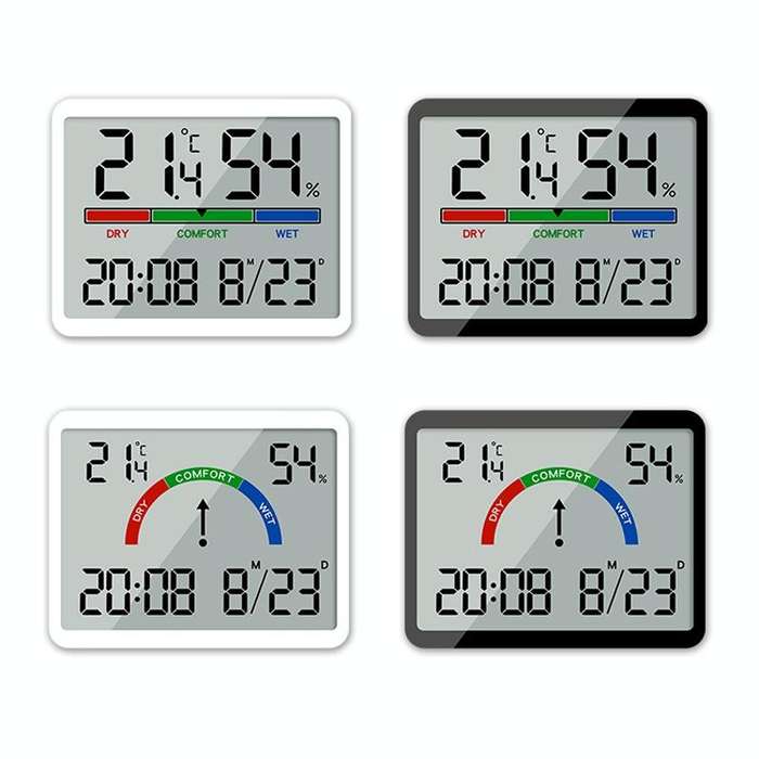 Magnetic LCD Digital Aalarm Clock Large Screen With Temperature Humidity Display(9905 White)