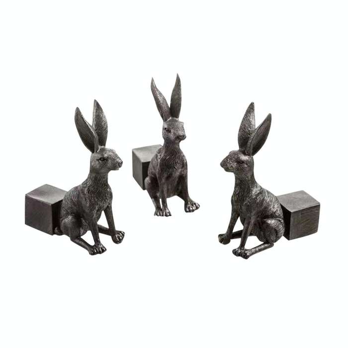 3pcs/set Flower Pot Feet Stand Animal Shape Resin Plant Pots Risers Pad(Rabbit)