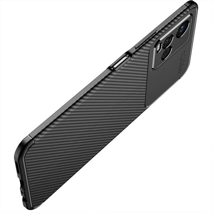 For vivo Y33S Carbon Fiber Texture Shockproof TPU Case(Blue)