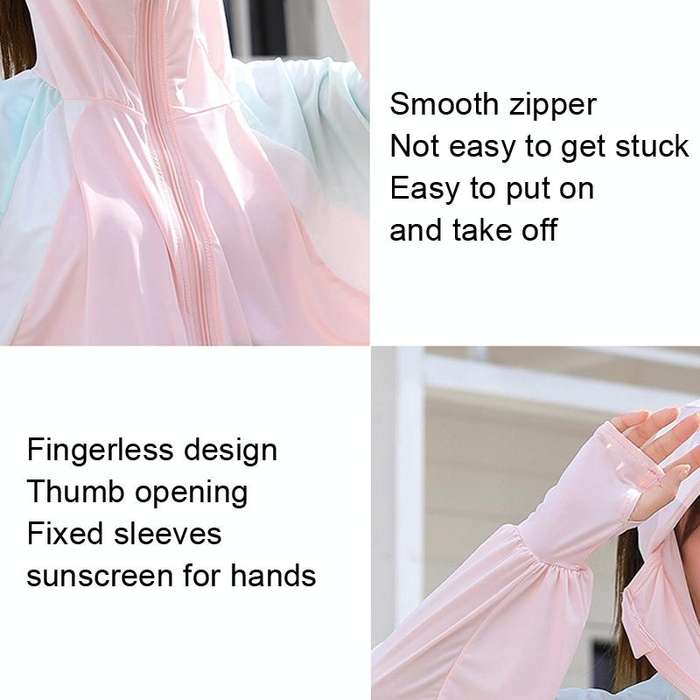 Women Short Shawl Hooded Breathable Sun Protection Clothes Outdoor, Size: One Size(Colorblock Green)