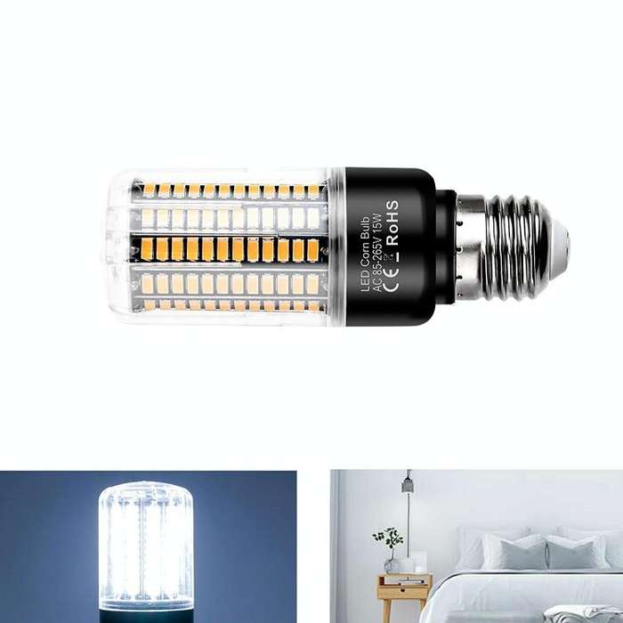 15W 5736 LED Corn Light Constant Current Width Pressure High Bright Bulb(E27 White)