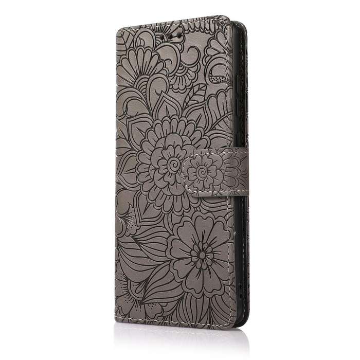 For Samsung Galaxy S20+ Skin Feel Embossed Sunflower Horizontal Flip Leather Case with Holder & C...