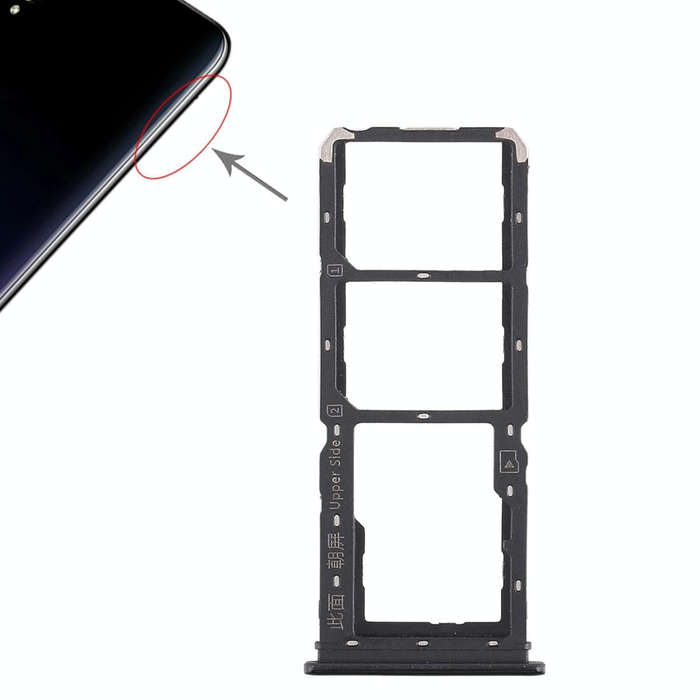 For Vivo Y97 2 x SIM Card Tray + Micro SD Card Tray (Black)