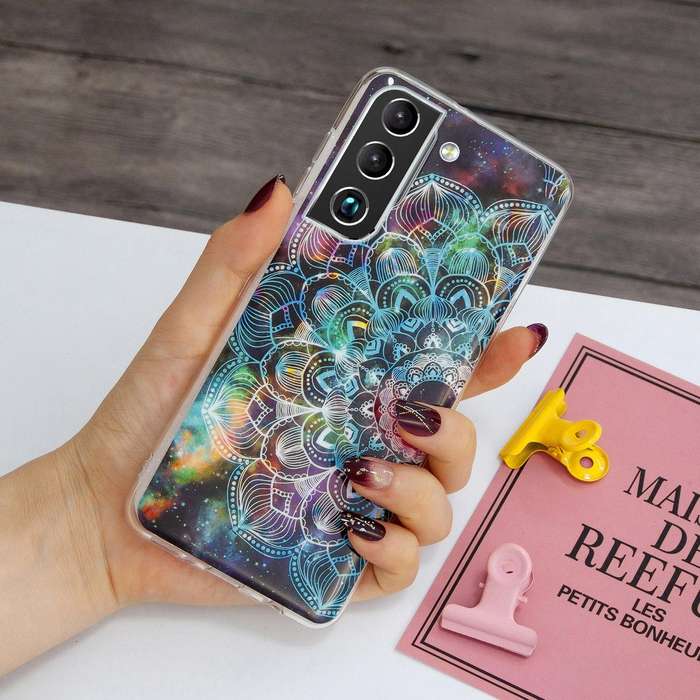 For Samsung Galaxy S22 5G Luminous TPU Protective Phone Case(Mandala Flower)
