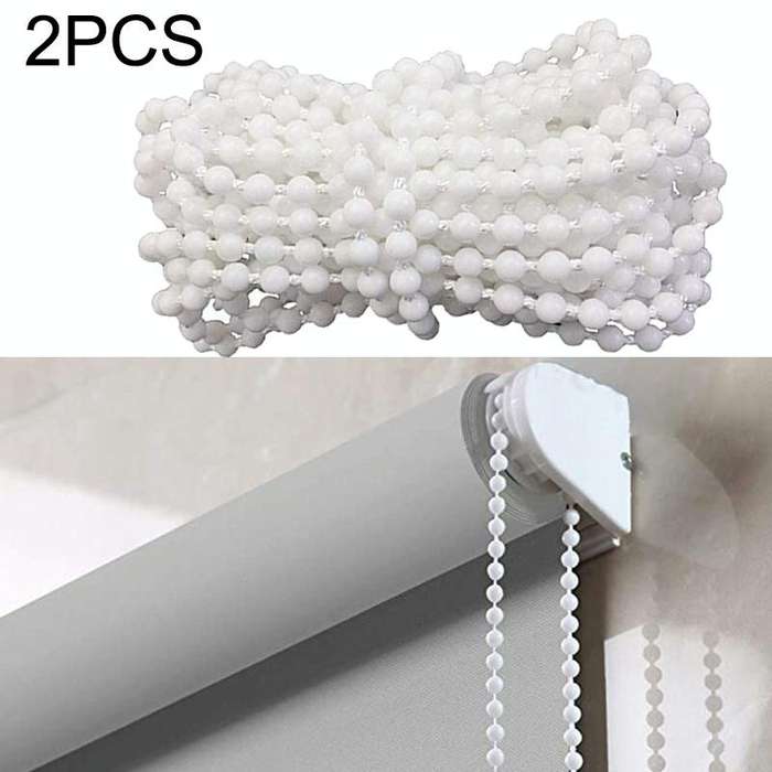 2PCS 10m Bead Chain White Beads Shutter Venetian Blinds Curtain Accessories 4.5 x 6mm Mirabilis B...