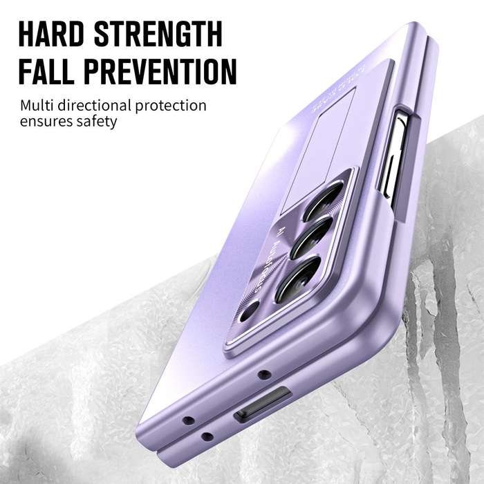 For Samsung Galaxy Z Fold5 5G Integrated AG Matte Folding Phone Case with Pen Slot(Purple)