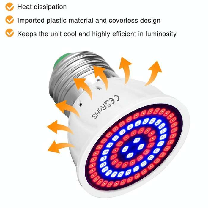 4 PCS LED Plant Growth Lamp Red Blue Spectrum Plant Fill Light, Power: E27 48 Beads