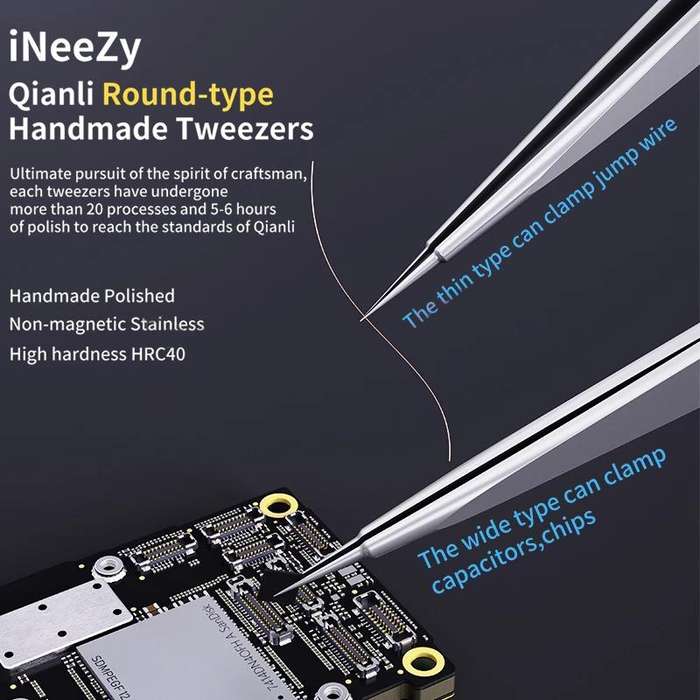 Qianli iNeezy YK-02 Stainless Steel Extra-sharp Thickened Tweezers Pointed Tweezers