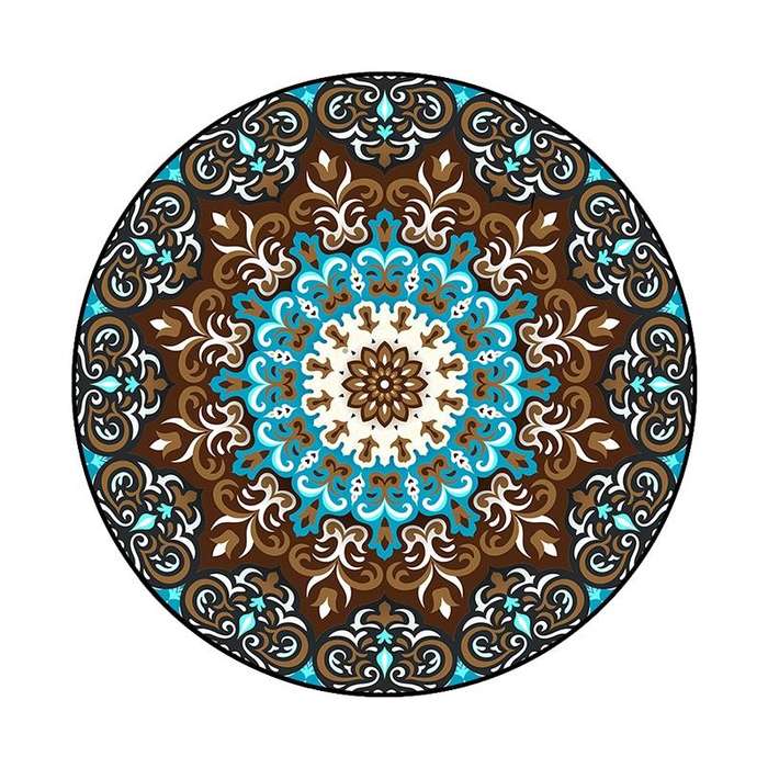 Ethnic Carpet Camel Mandala Flower Carpet Non-slip Floor Mat, Size:Diameter 40cm(Flower)
