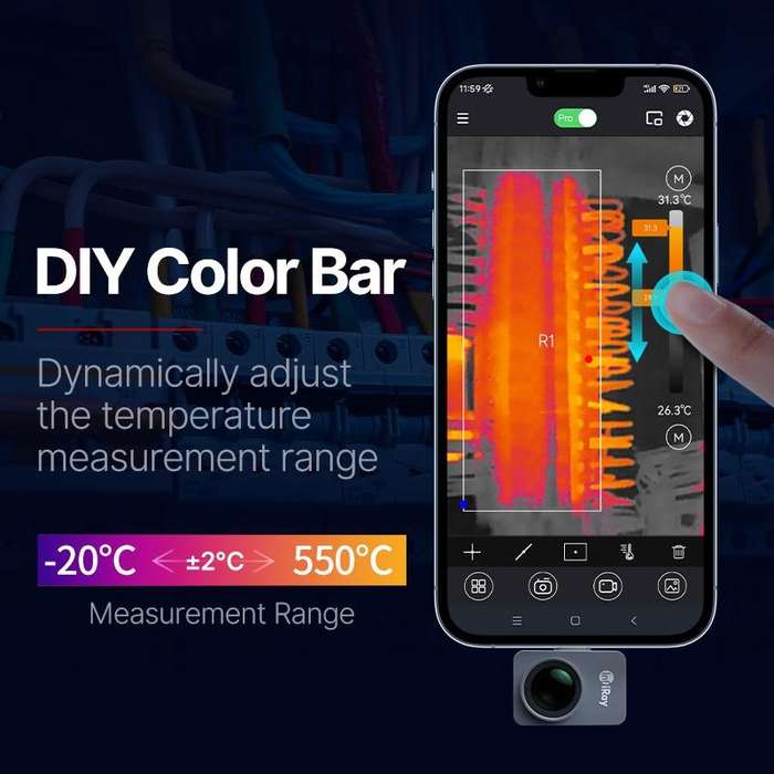 InfiRay P2 Pro Type-C Smartphones Thermal Camera Night Vision Infrared Thermal Imager with Magnet...
