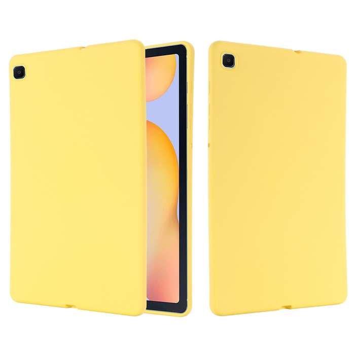 For Samsung Galaxy Tab S6 Lite Solid Color Liquid Silicone Shockpoof Tablet Case(Yellow)