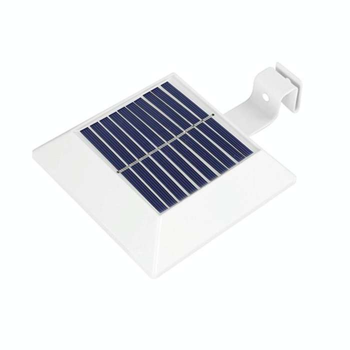 12 LED Solar Outdoor Railing Stair Square Wall Light(White Shell-White Light)