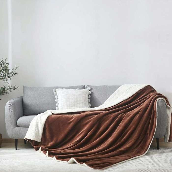 Intelligent Temperature Control Electric Heating Blanket, Size: 70x100cm USB Plug(Brown White)