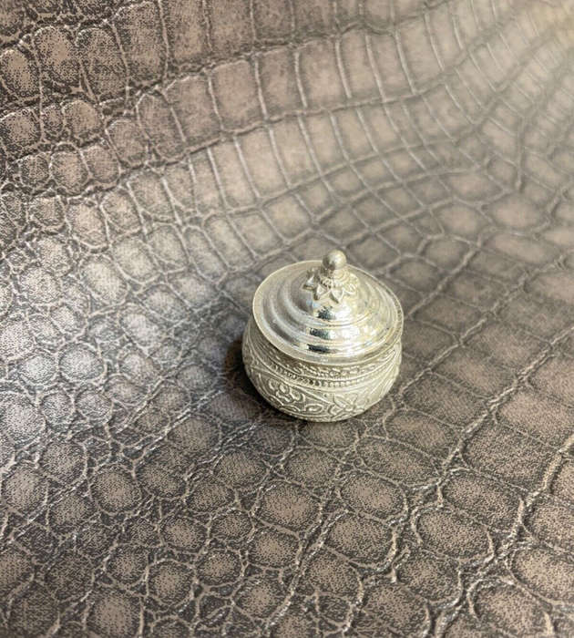 Vintage Small Sterling 925 Silver Round Box - for Jewellery, Kajal | 16 gms