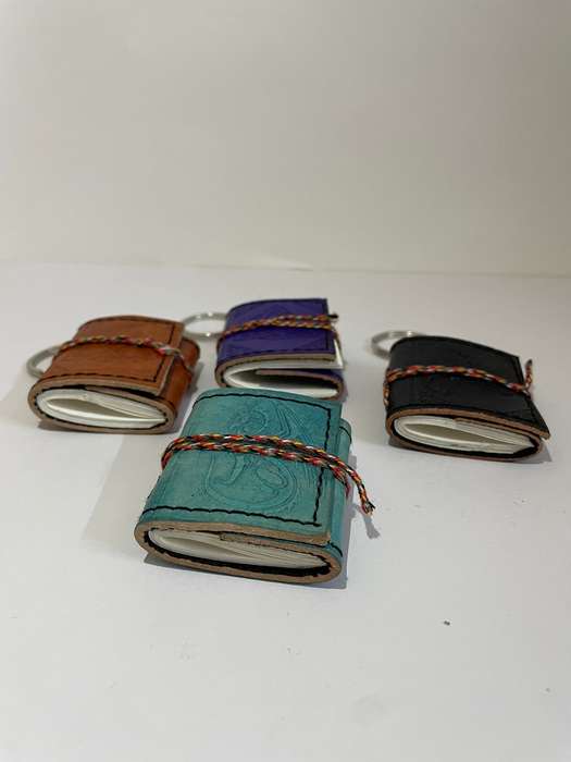 Mini Leather Pocket Journals, Set of 2 | Handmade | 5x5 cm | Keychain Included, Gifts idea, Gift ...