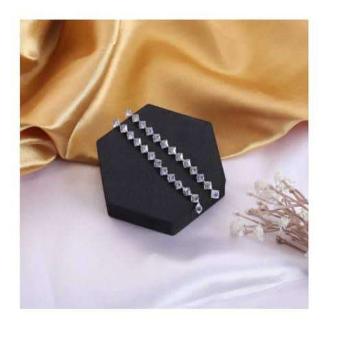 Lotus24 2pcs Crystal Drop Earrings - Stylish Cubic Zirconia Wrap Cuff Design, Perfect for Wedding...