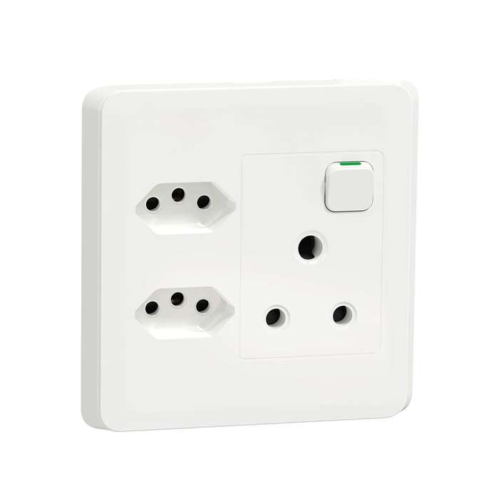 Schneider Iconic RSA Slimline Combo Socket 4 x 4